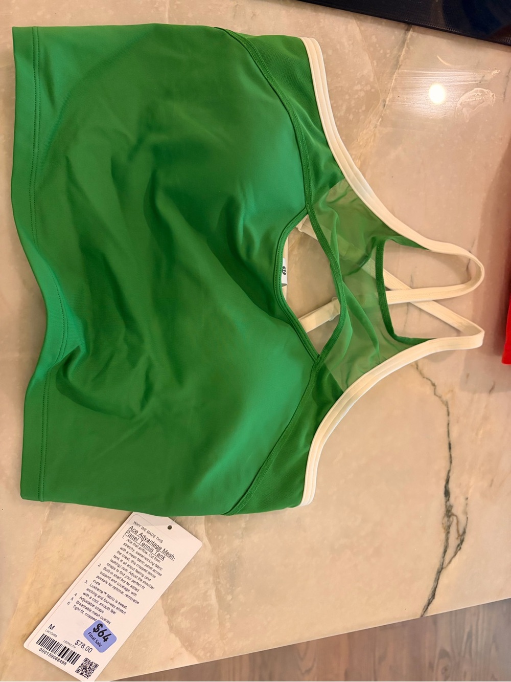 lululemon athletica Green Sports Bra with White Trim